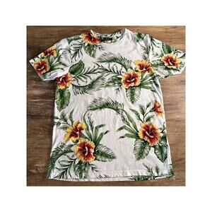 SMOG Clothing flower Lounge Hawaiian All Over Print SS Shirt M Cotton
